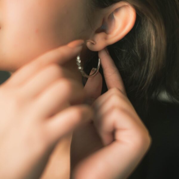 Silver-tone classic hoop earrings