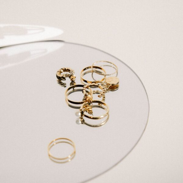 Gold-tone stackable ring set