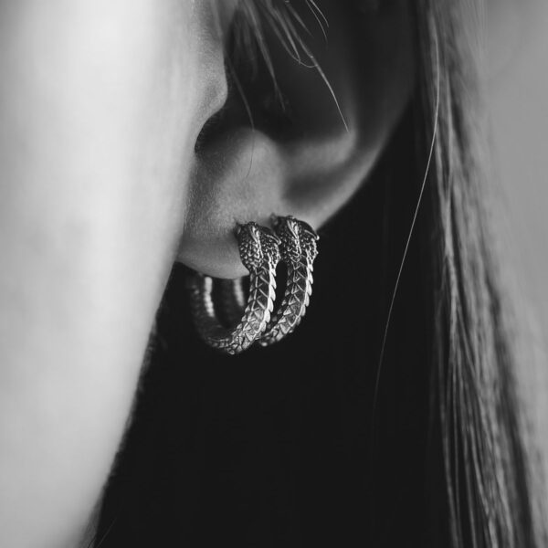 Silver-tone twisted huggie hoop earrings