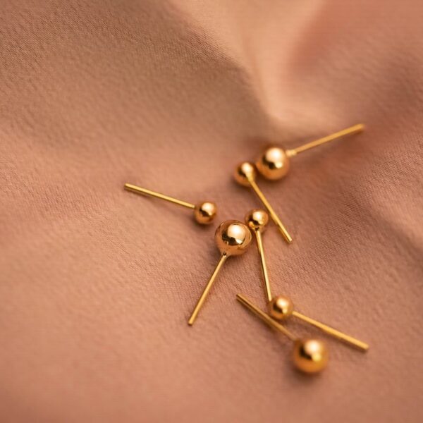 Gold-tone ball stud earrings