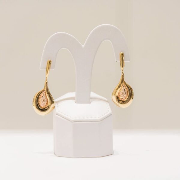 Gold-tone teardrop hook earrings