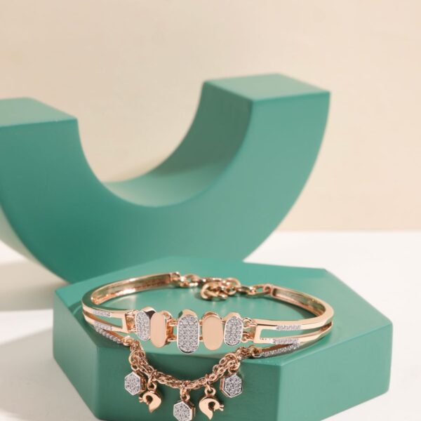 Gold-tone crystal cuff bracelet