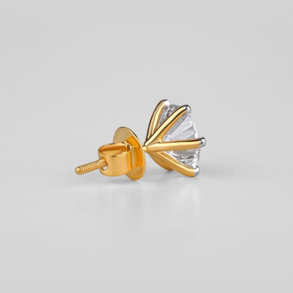 Gold-tone solitaire stud earrings