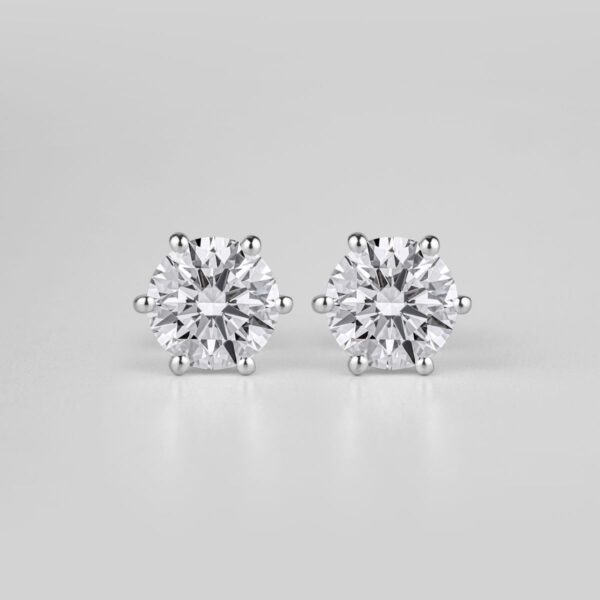 Clear crystal solitaire stud earrings