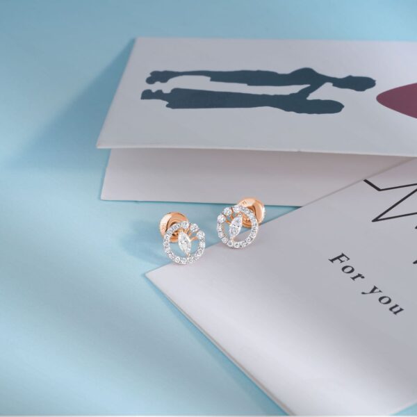 Rose gold-tone crystal stud earrings