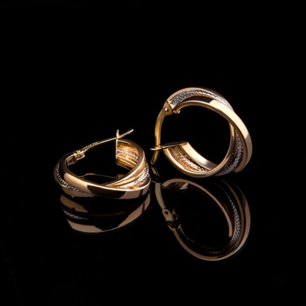Chunky twist gold-tone hoop earrings