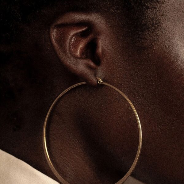 Oversized thin gold-tone hoop earrings