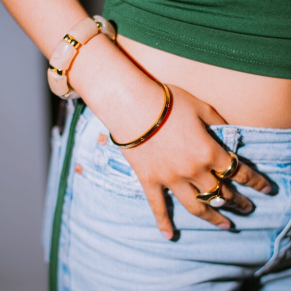 Gold-tone open bangle