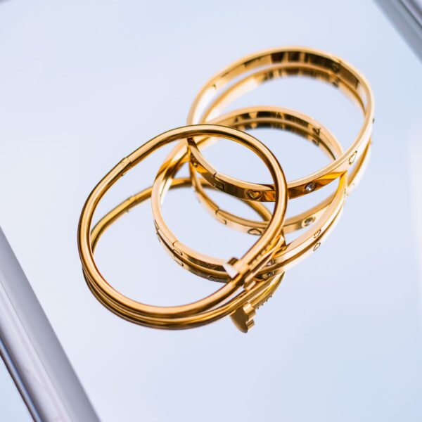 Gold-tone slim bangle set of three