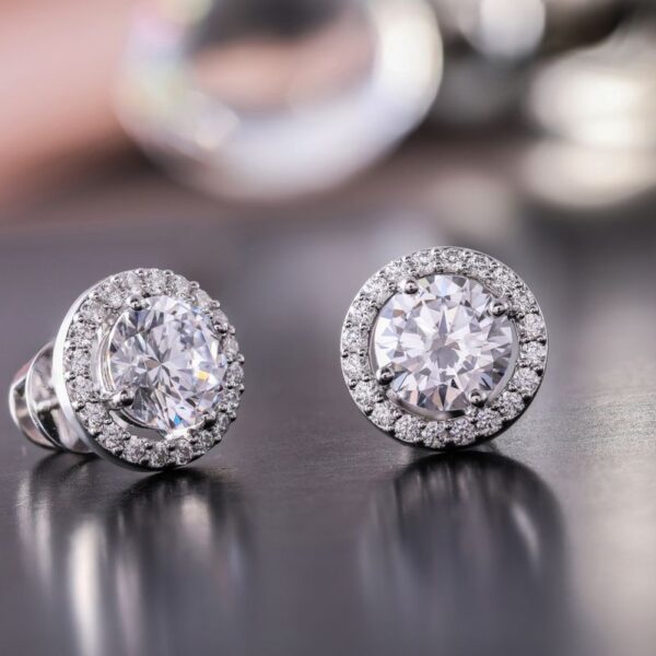 Crystal halo stud earrings