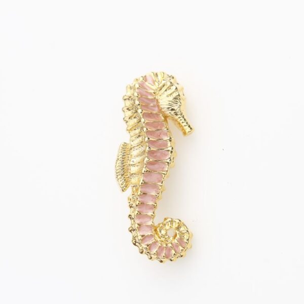 Gold-tone seahorse brooch