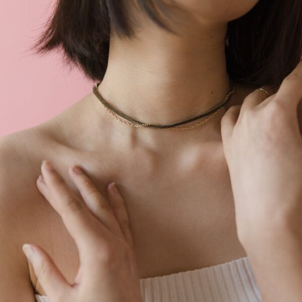 Slim cord choker necklace